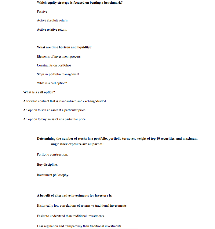 Which equity strategy is focused on beating a