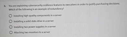 You are explaining cybersecurity resilience
