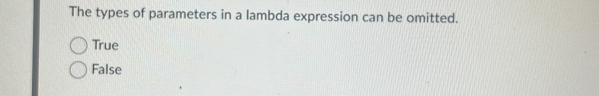 The types of parameters in a lambda expression