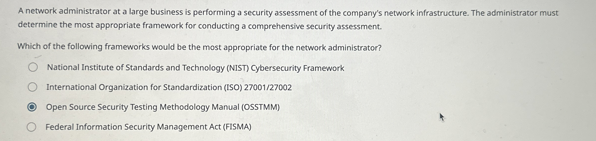 A network administrator at a large business is