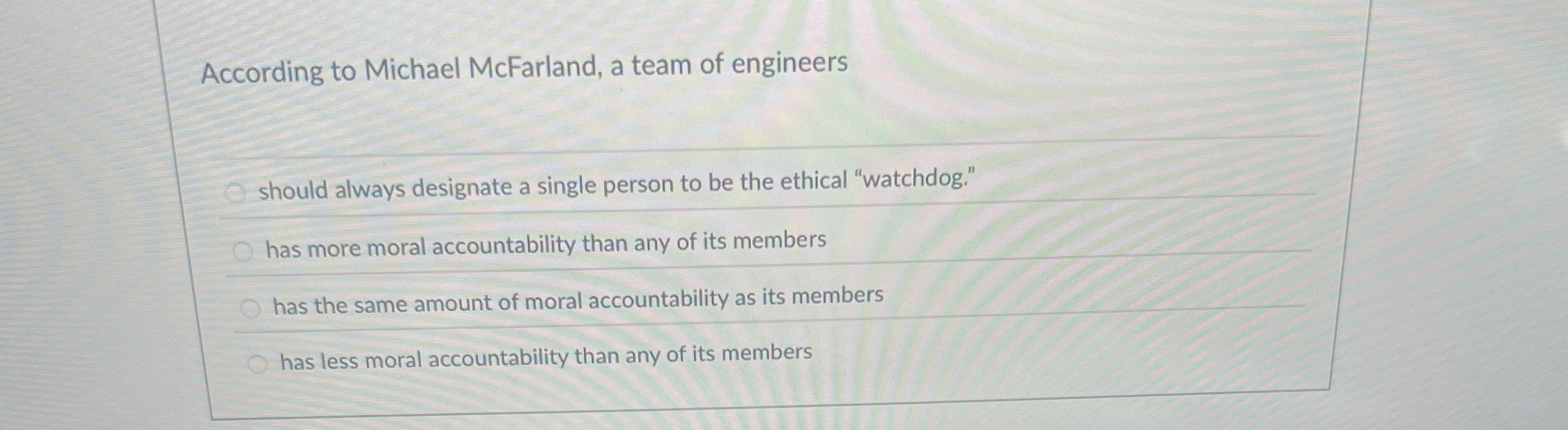 According to Michael McFarland, a team of