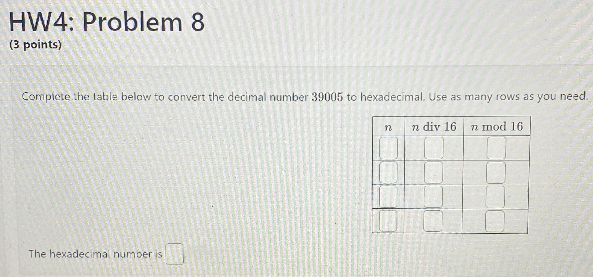 Complete the table below to convert the decimal