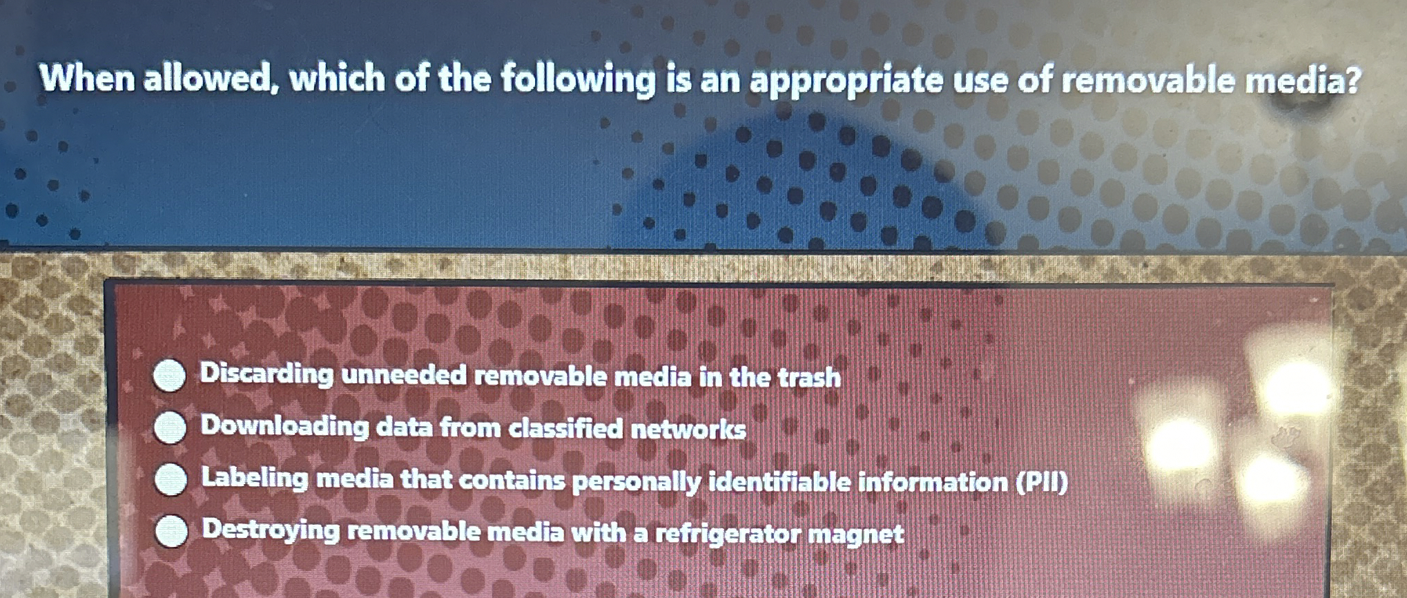 When allowed, which of the following is an