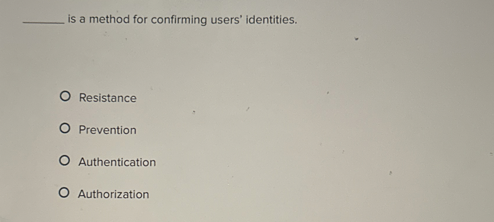 is a method for confirming users' identities.