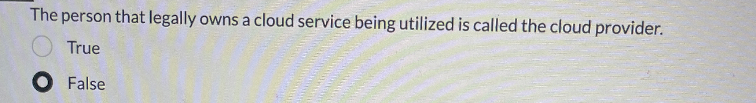The person that legally owns a cloud service
