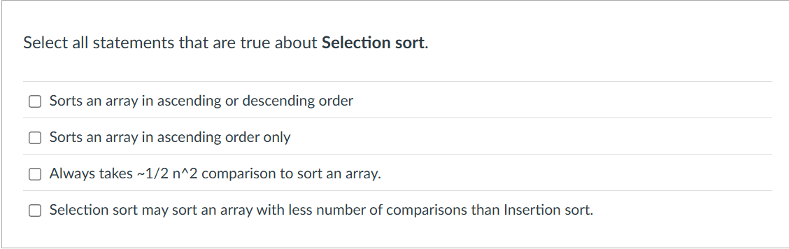 Select all statements that are true about