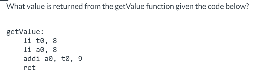 What value is returned from the get Value