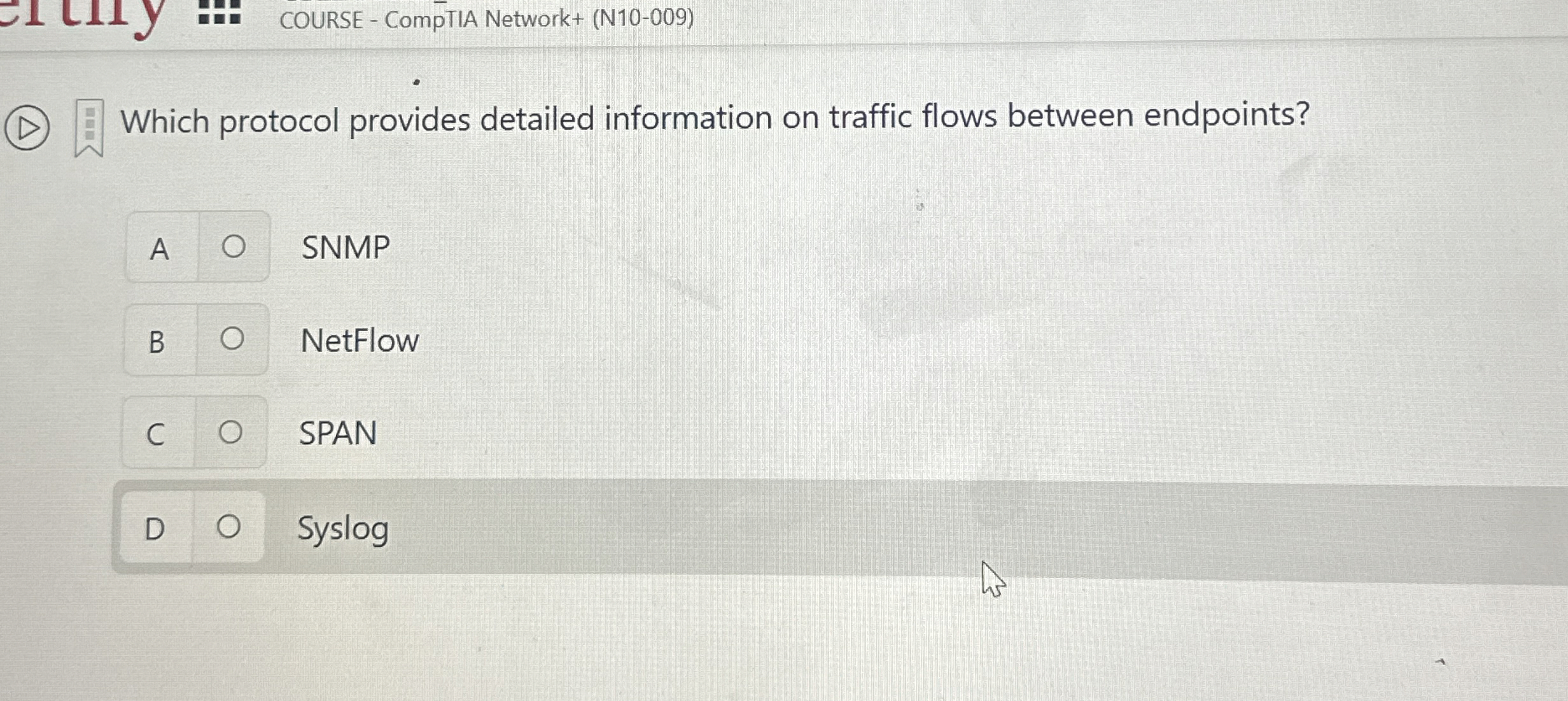 COURSE - CompTIA Network + ( N 1 0 - 0 0 9 ) ( D
