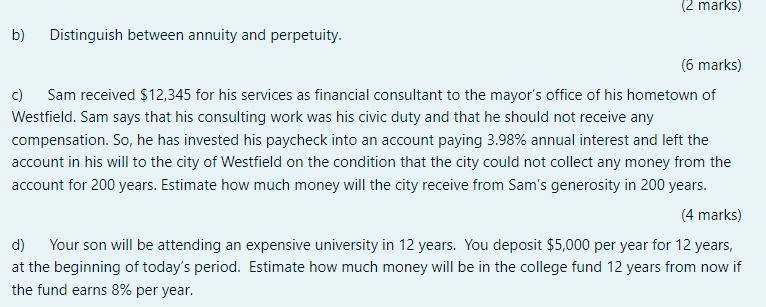 Question 1 (2 marks) b) Distinguish between