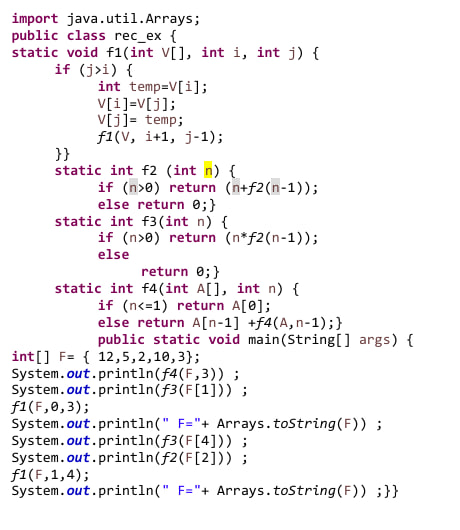 WHAT IS THE OUTPUT OF THE FOLLOWING CODE; import