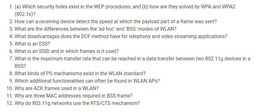 ( a ) Which security holes exist in the WEP