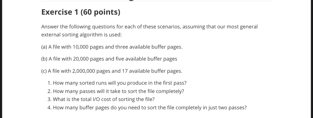 Exercise 1 ( 6 0 points ) Answer the following