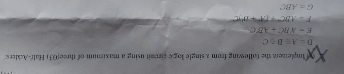 Implement the following from a single logic