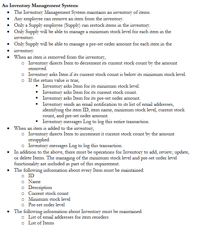 Create the Design Class Diagram ( DCD ) using the