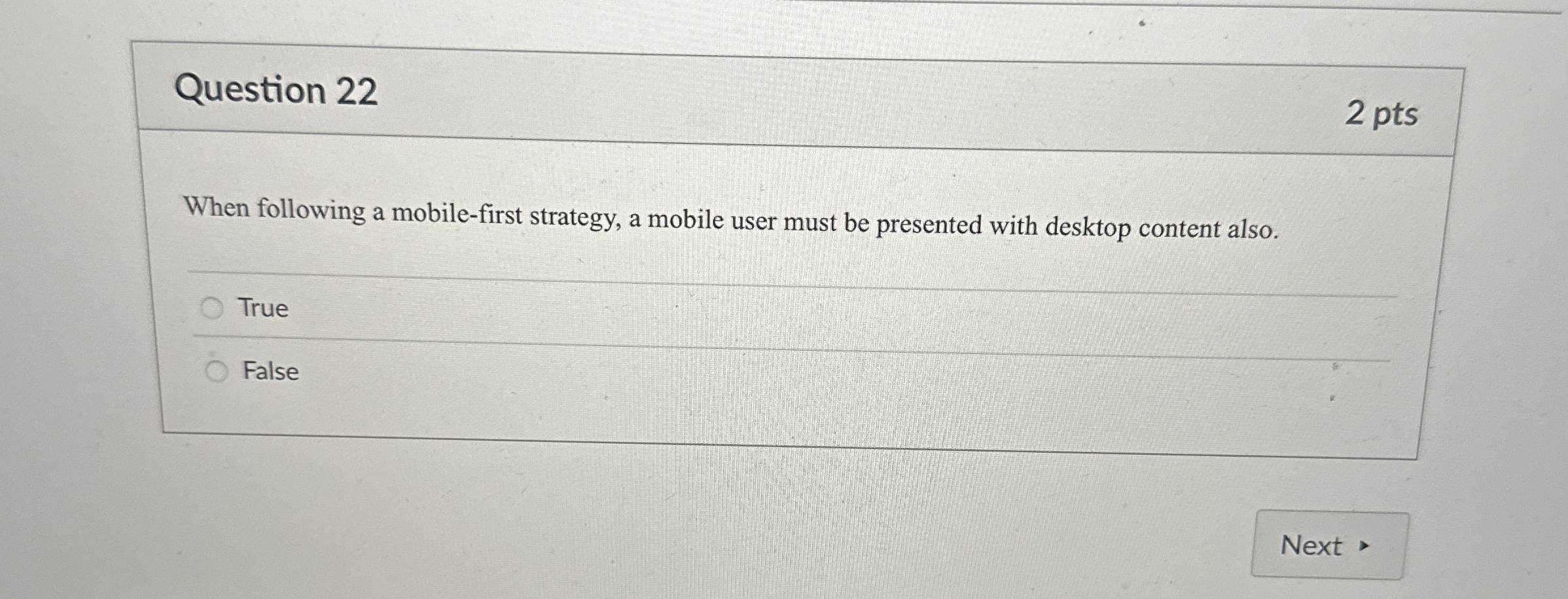 Question 2 2 2 pts When following a mobile -