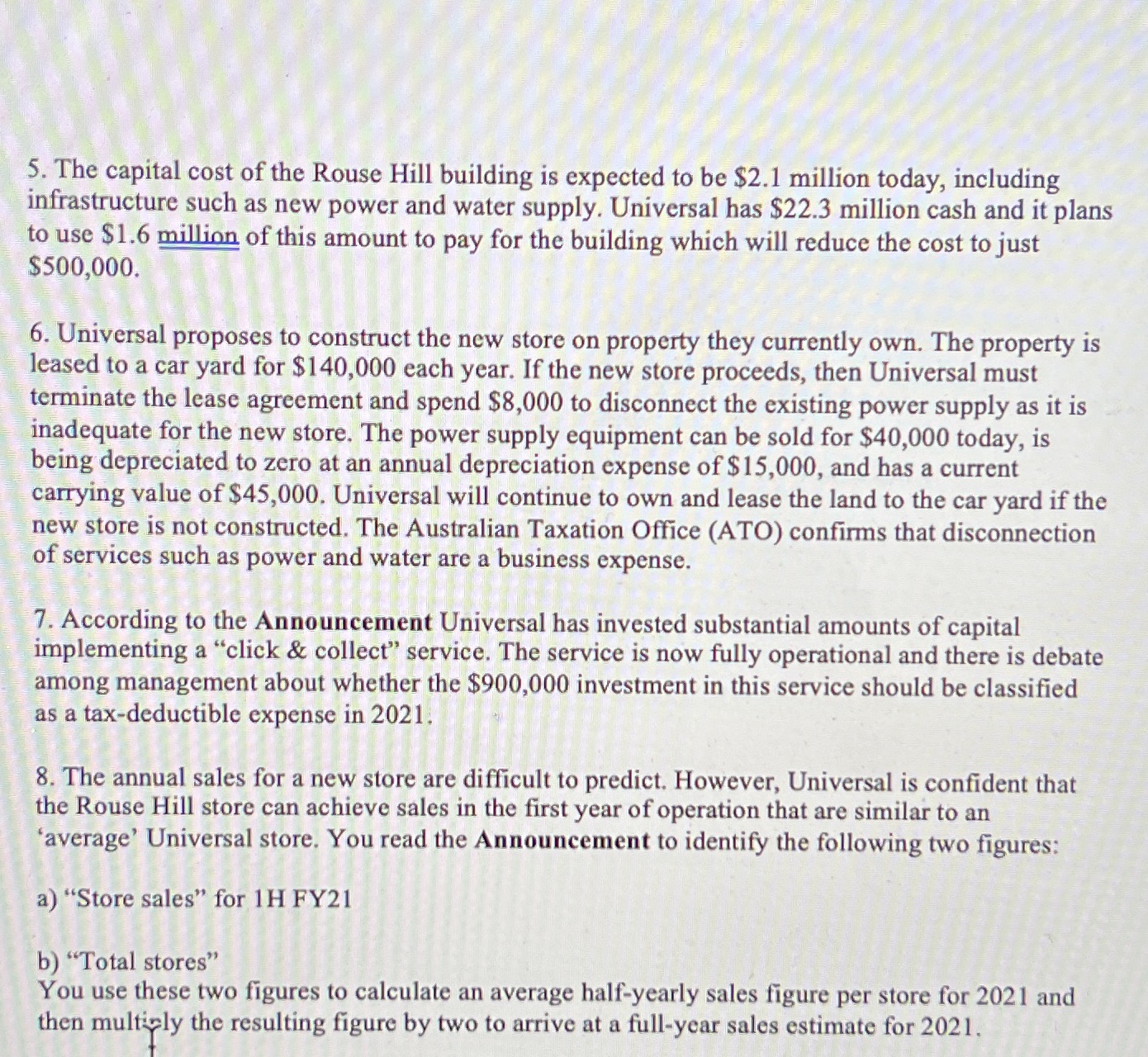 Present an intemised breakdown ( and the total )