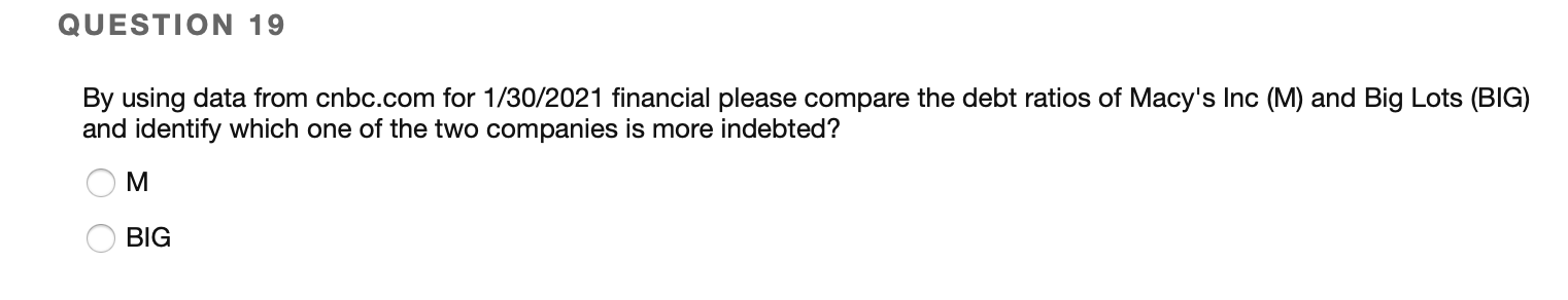 Fund Finance QUESTION 19 By using data from