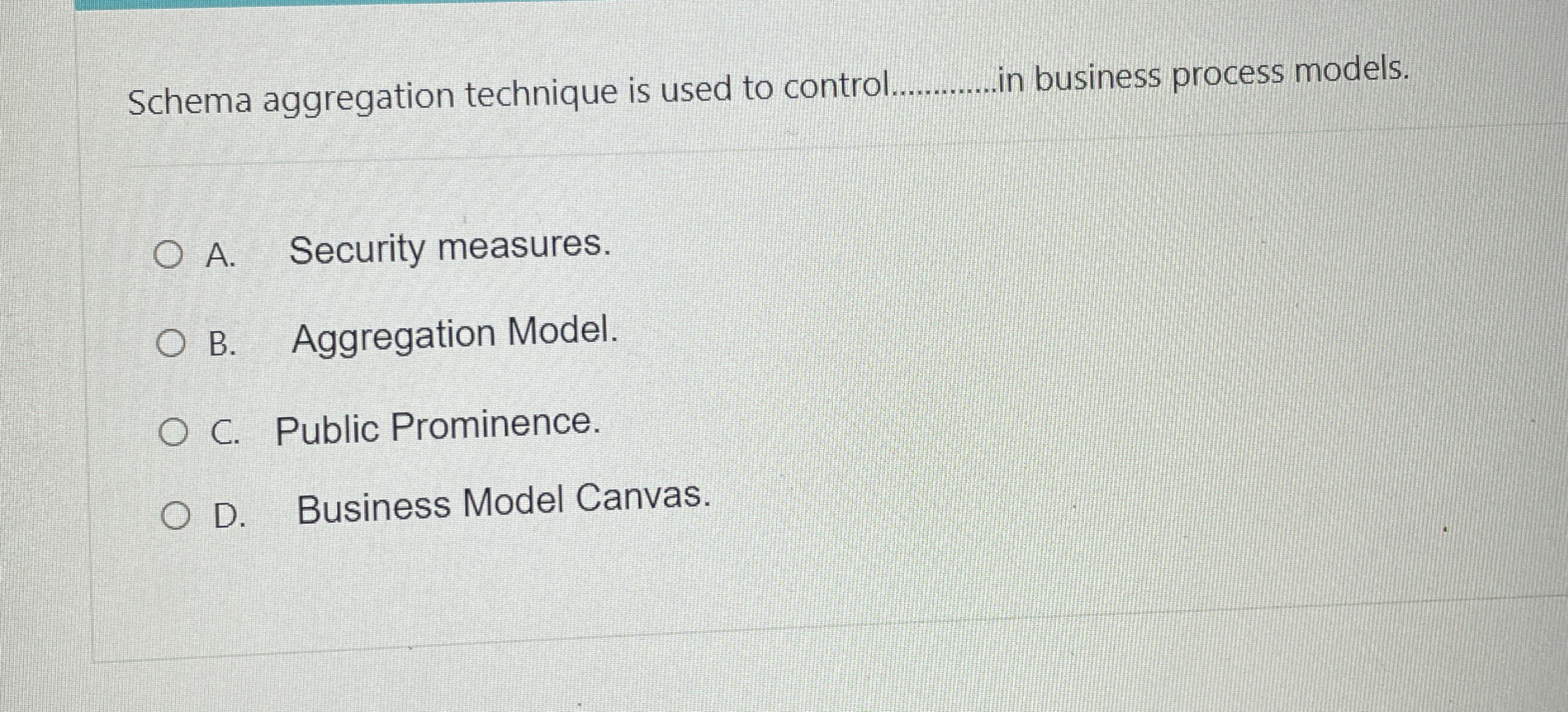 Schema aggregation technique is used to control