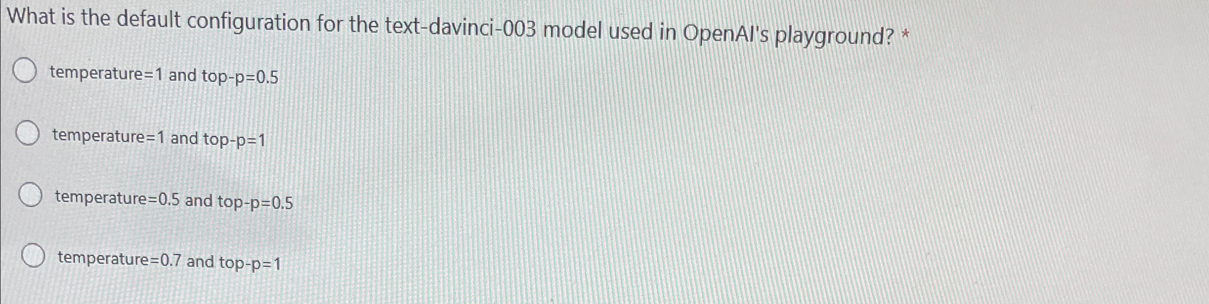 What is the default configuration for the text -
