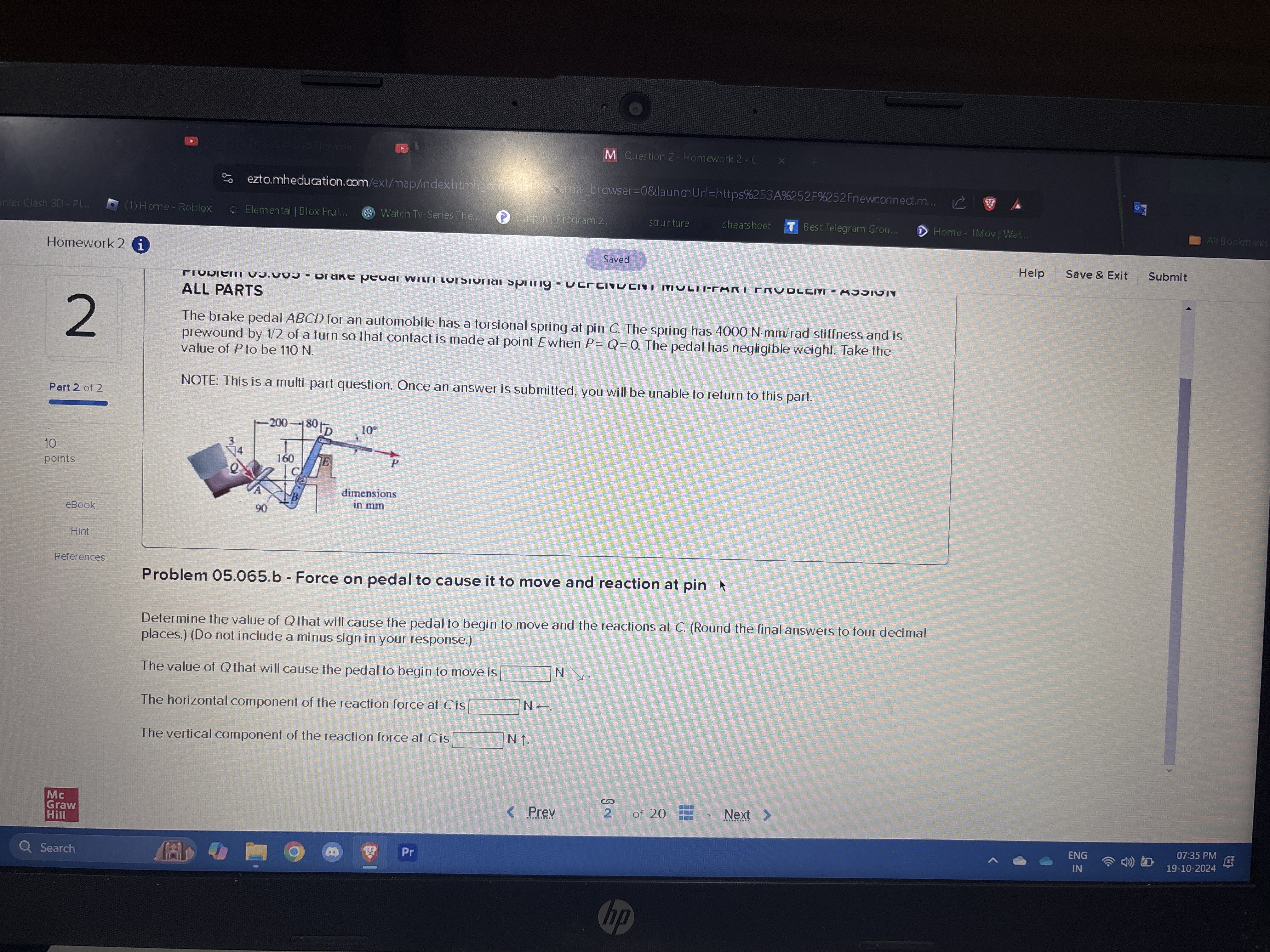 Give value of Q cx and cy