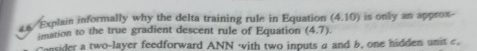 4 . 6 Explain informally why the delta training