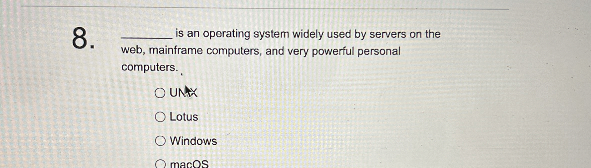 is an operating system widely used by servers on
