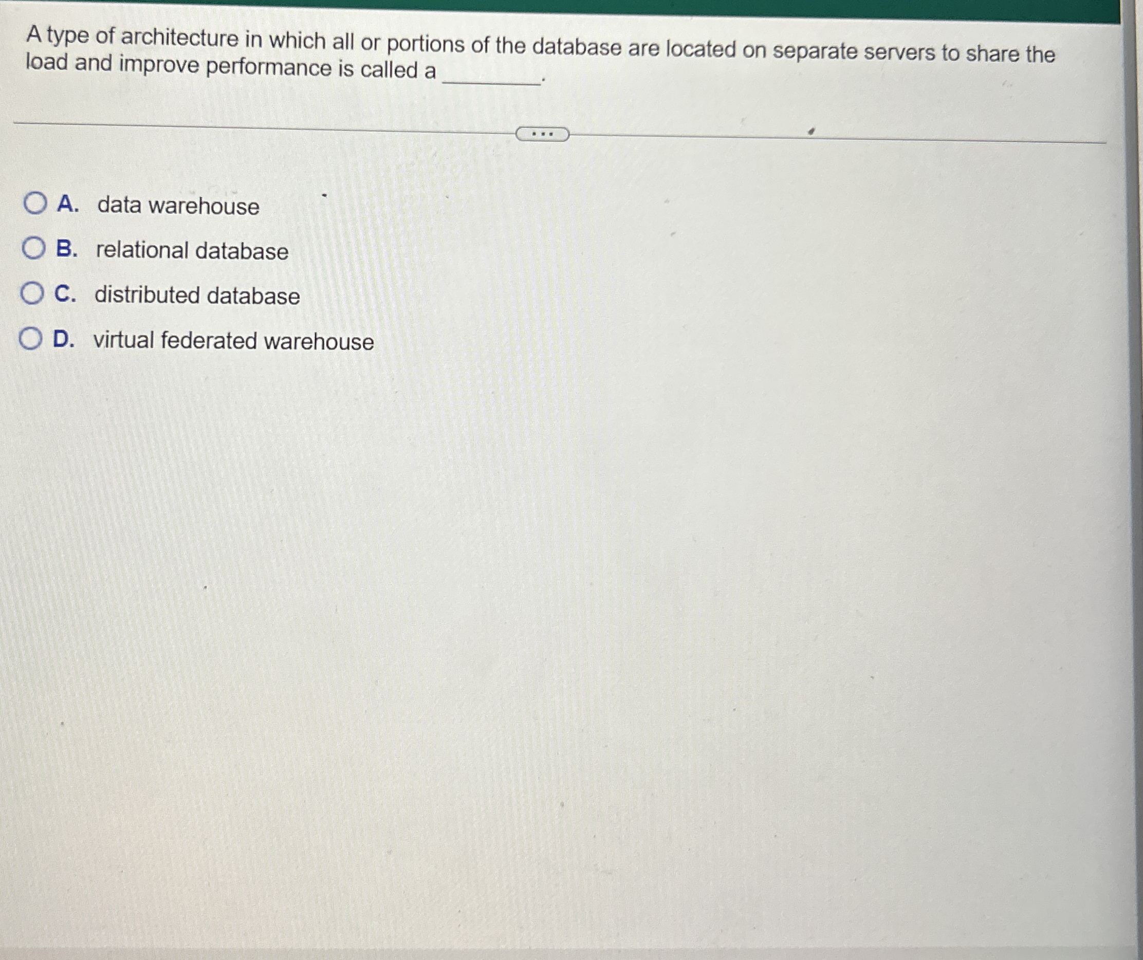 A type of architecture in which all or portions