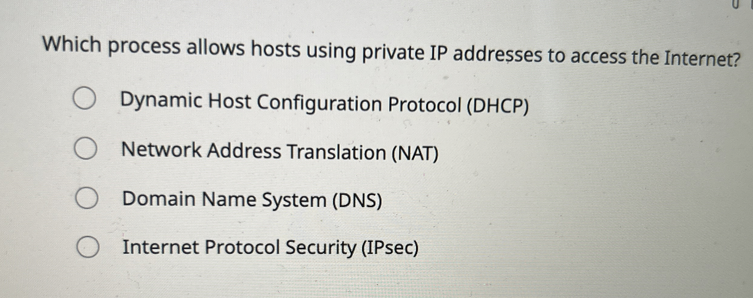 Which process allows hosts using private IP