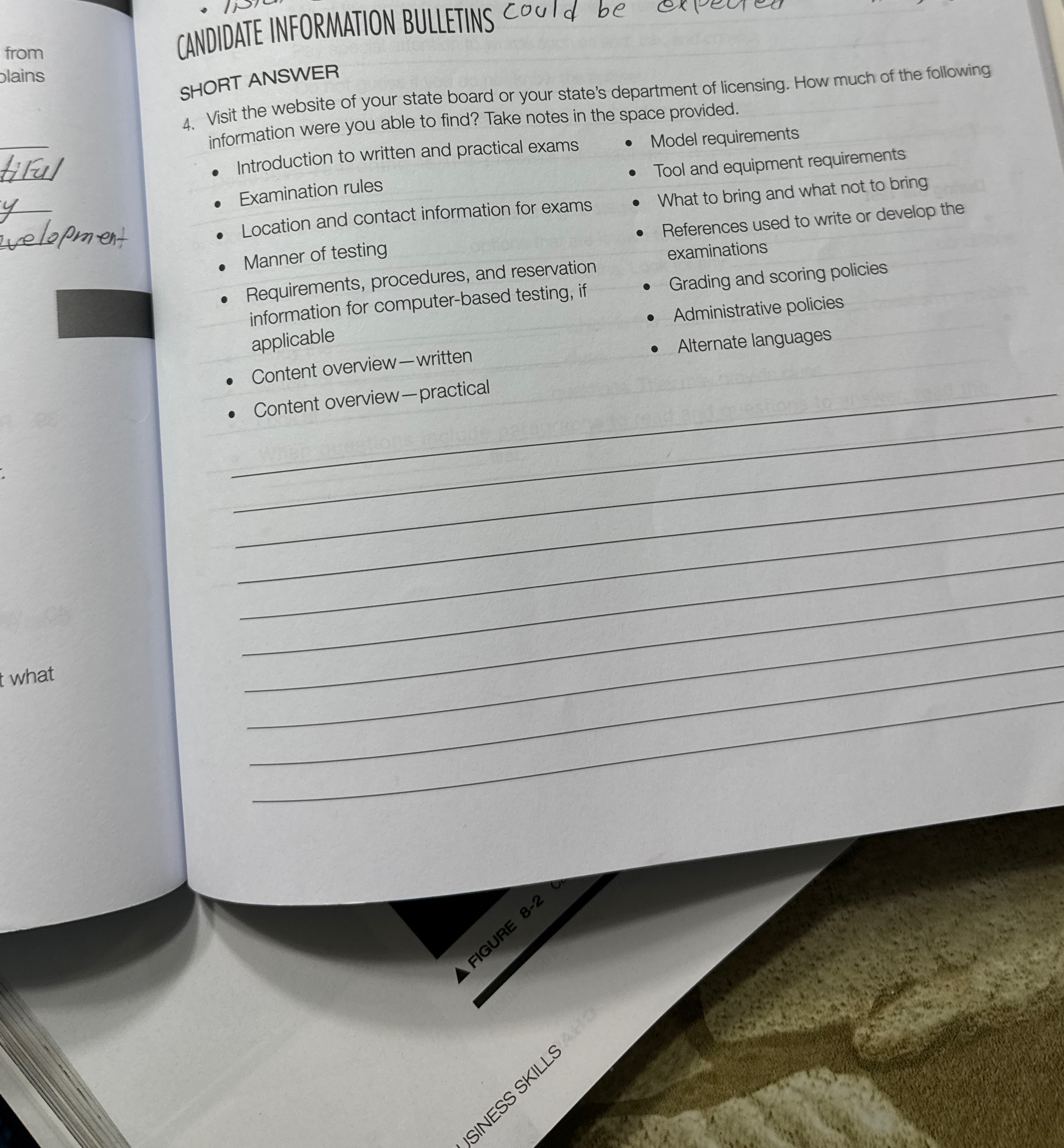 from CANDIDATE INFORMATION BULLETINS could be