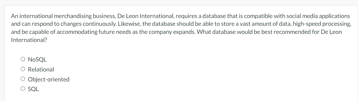 An international merchandising business, De Leon