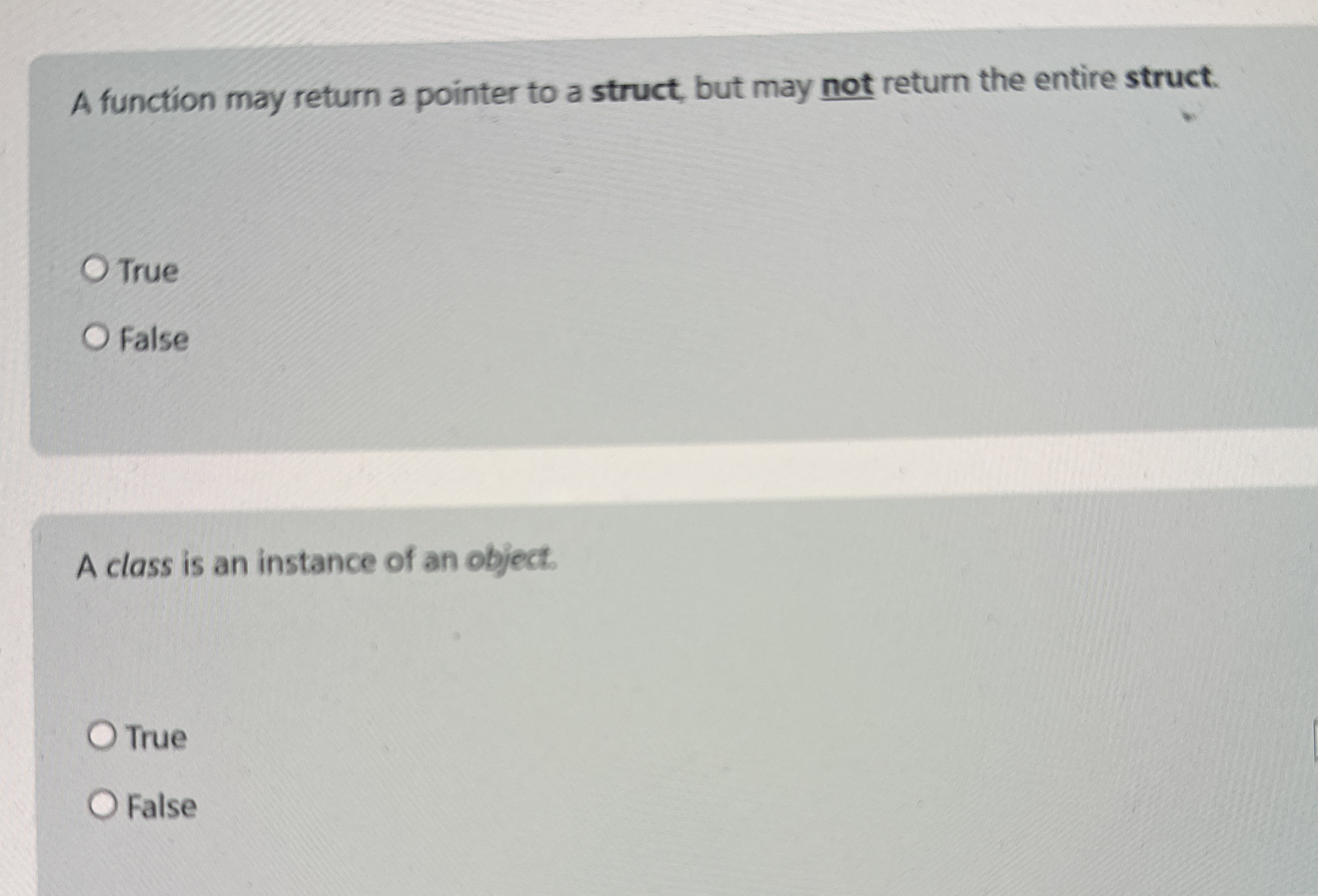 A function may return a pointer to a struct, but