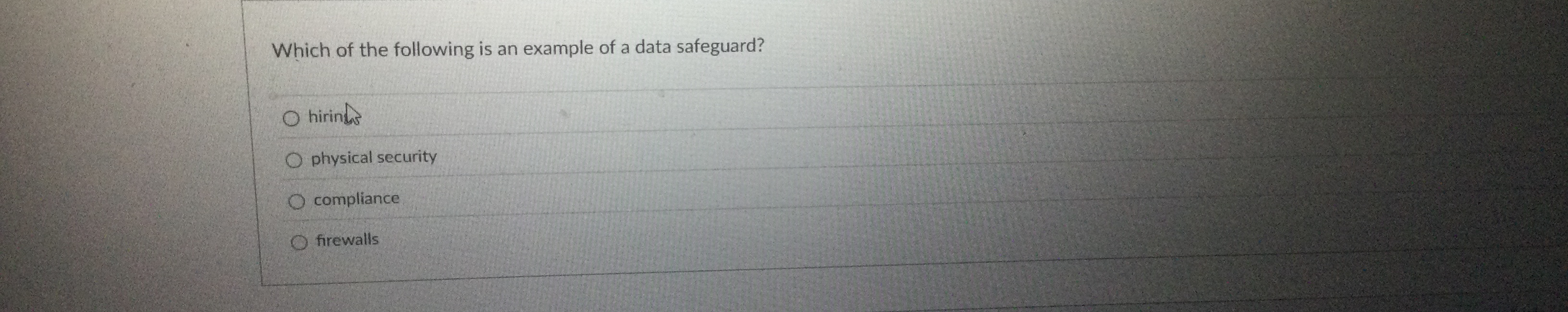 Which of the following is an example of a data