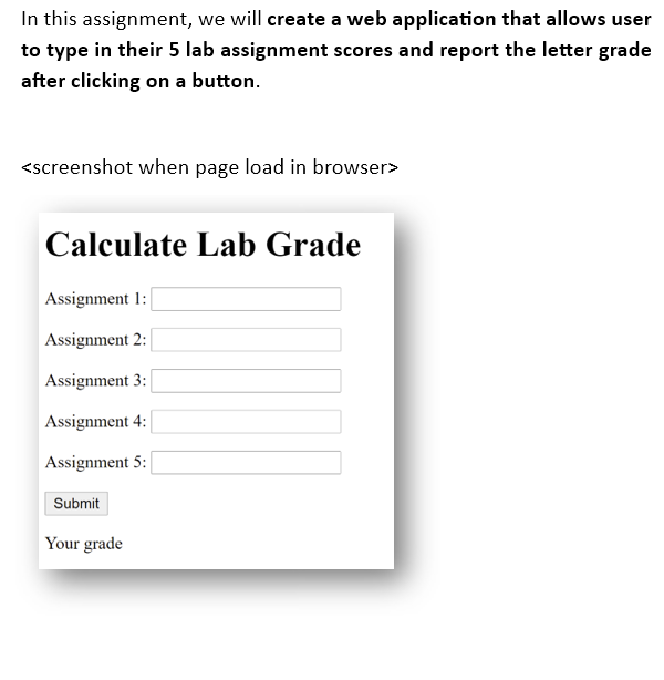 Instruction: In this assignment, we will create a
