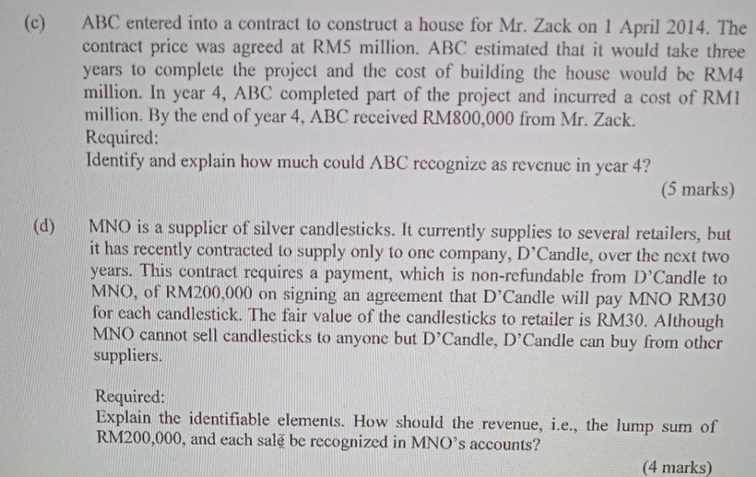 can help to solve it? (c ) ABC entered into a