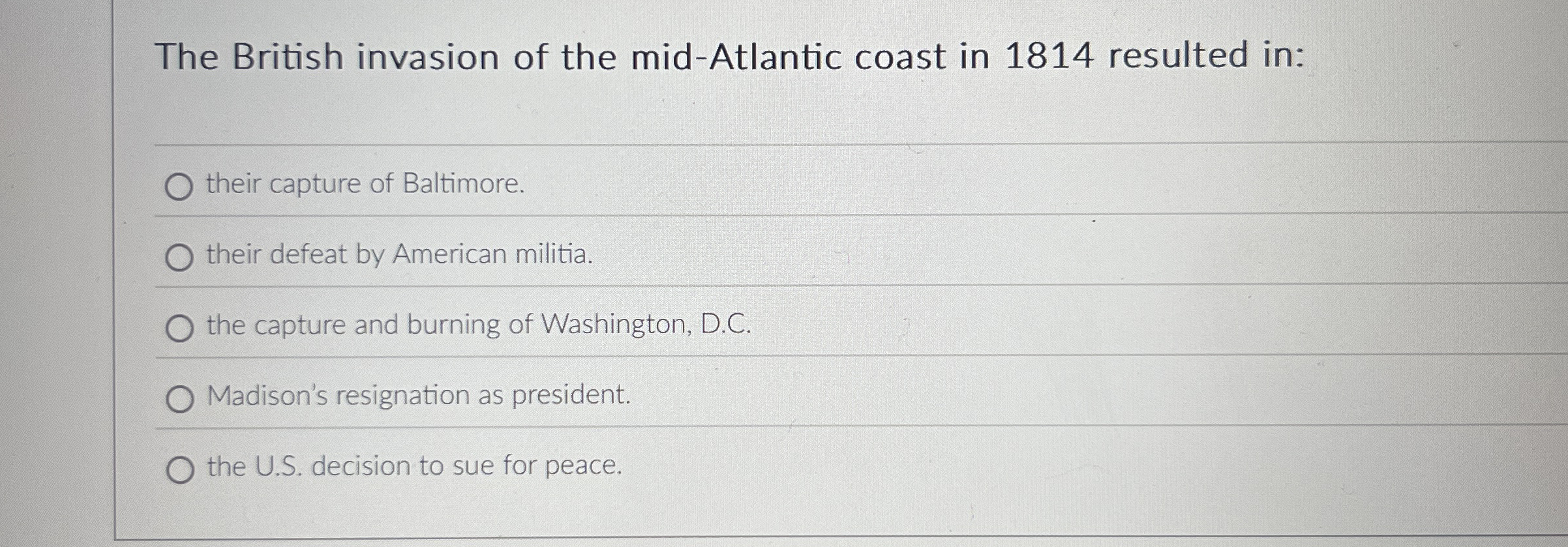 The British invasion of the mid - Atlantic coast