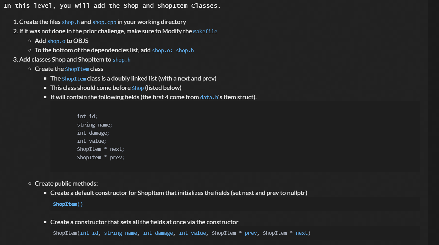 In this leve 1 , you wil 1 add the Shop and