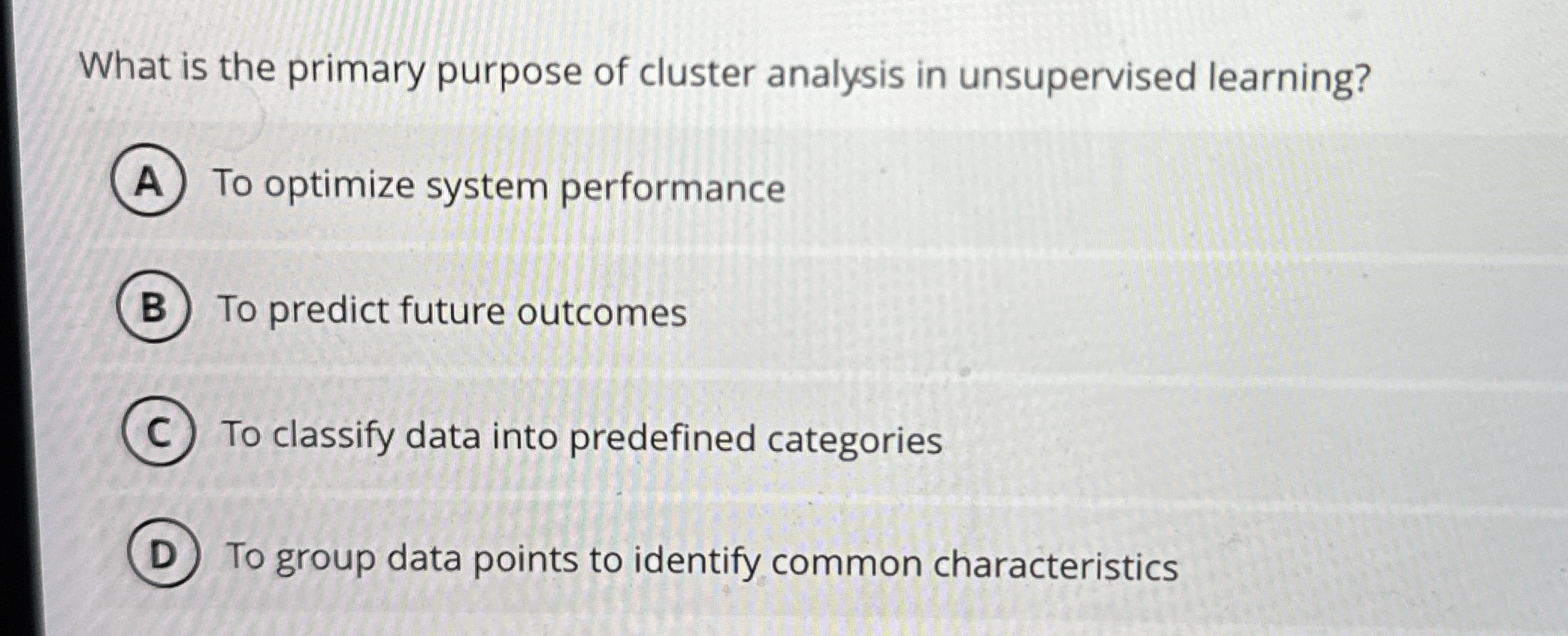 What is the primary purpose of cluster analysis