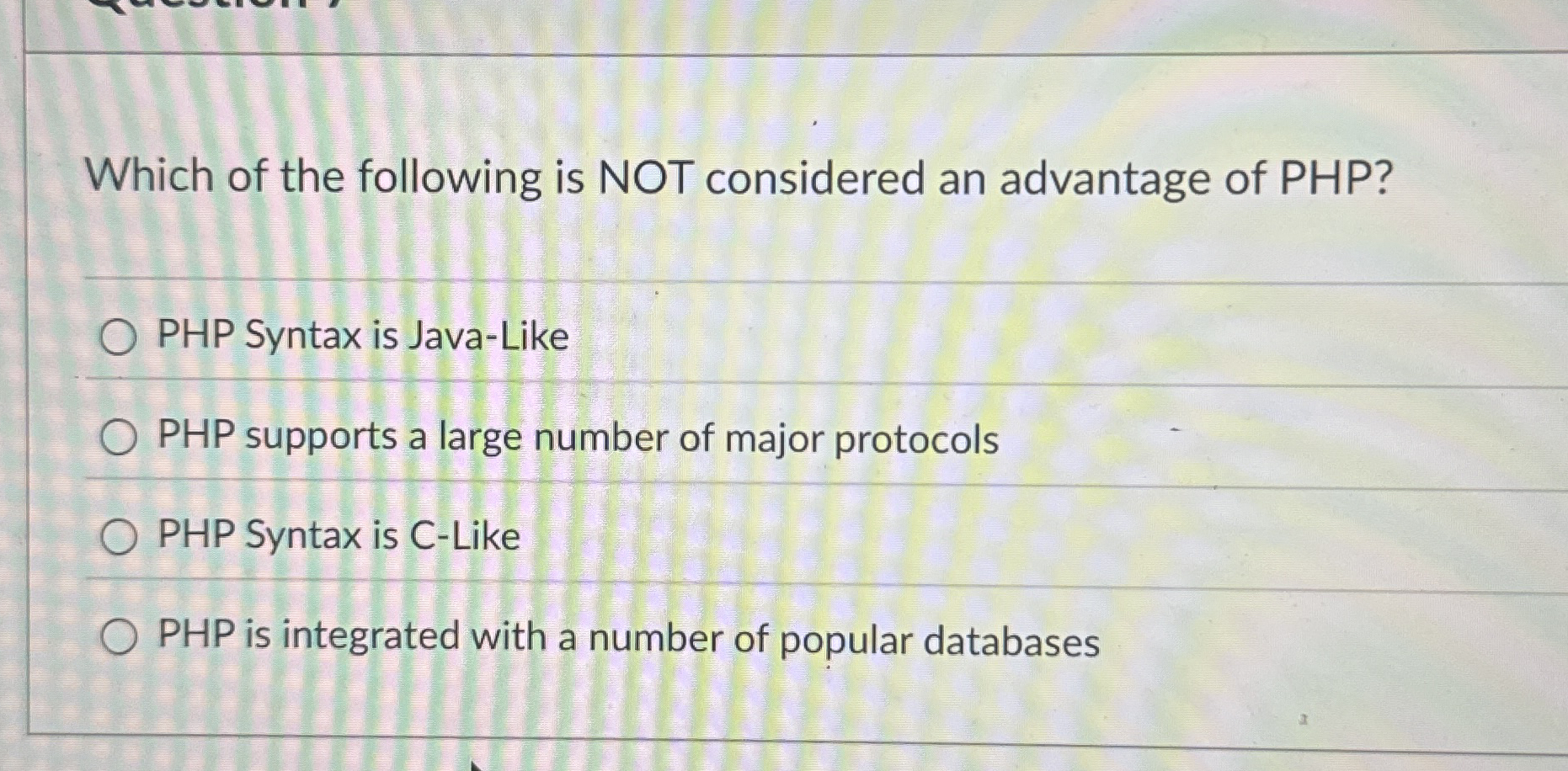 Which of the following is NOT considered an