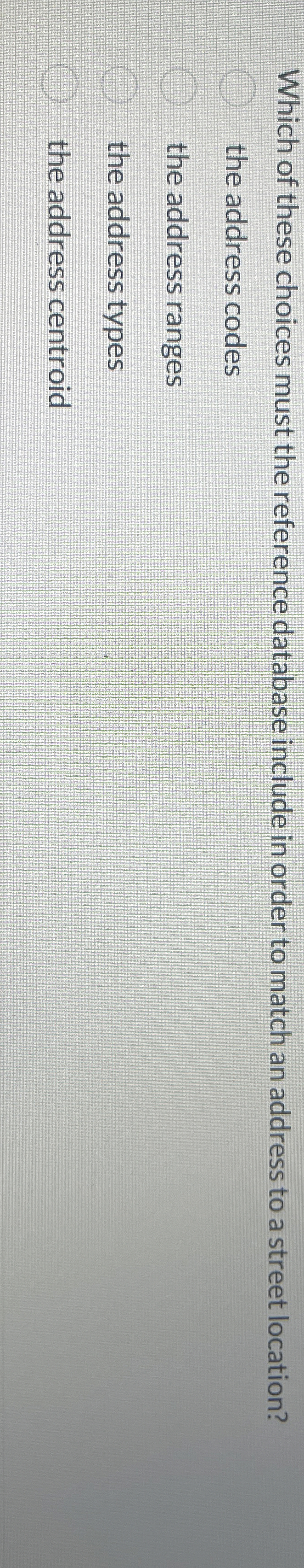 Which of these choices must the reference