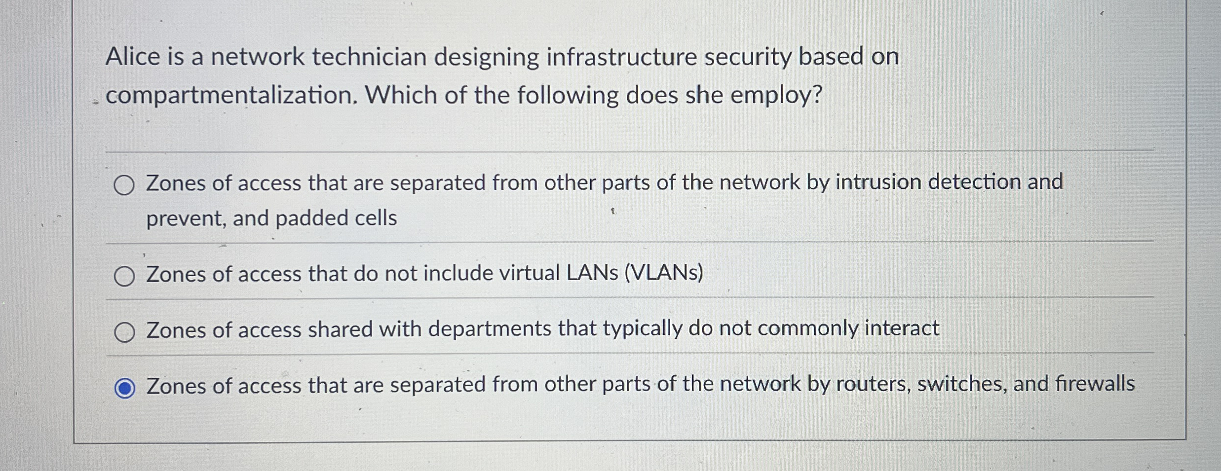 Alice is a network technician designing