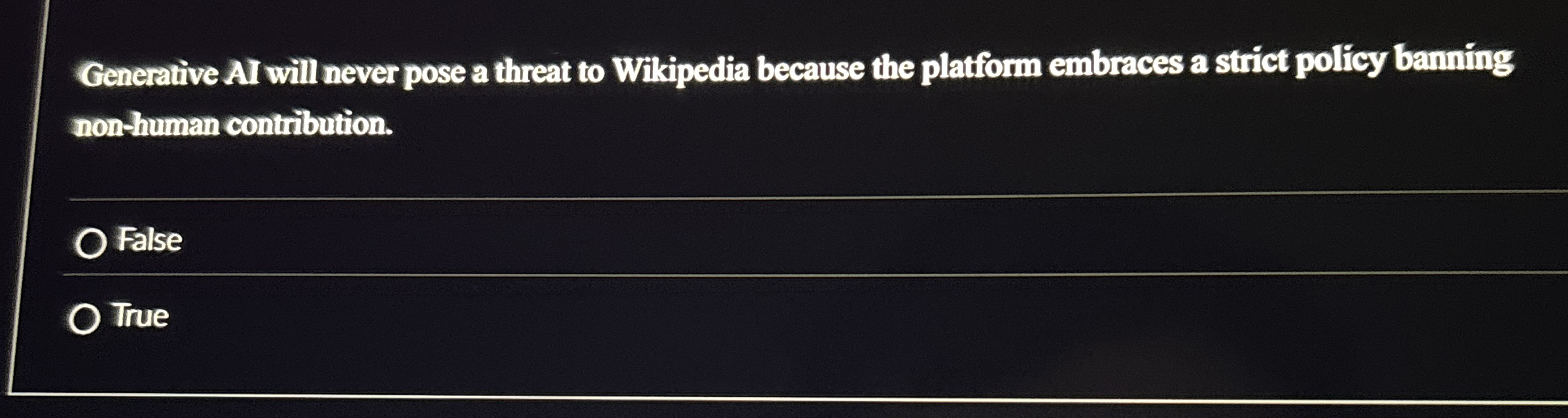 Generative AI will never pose a threat to