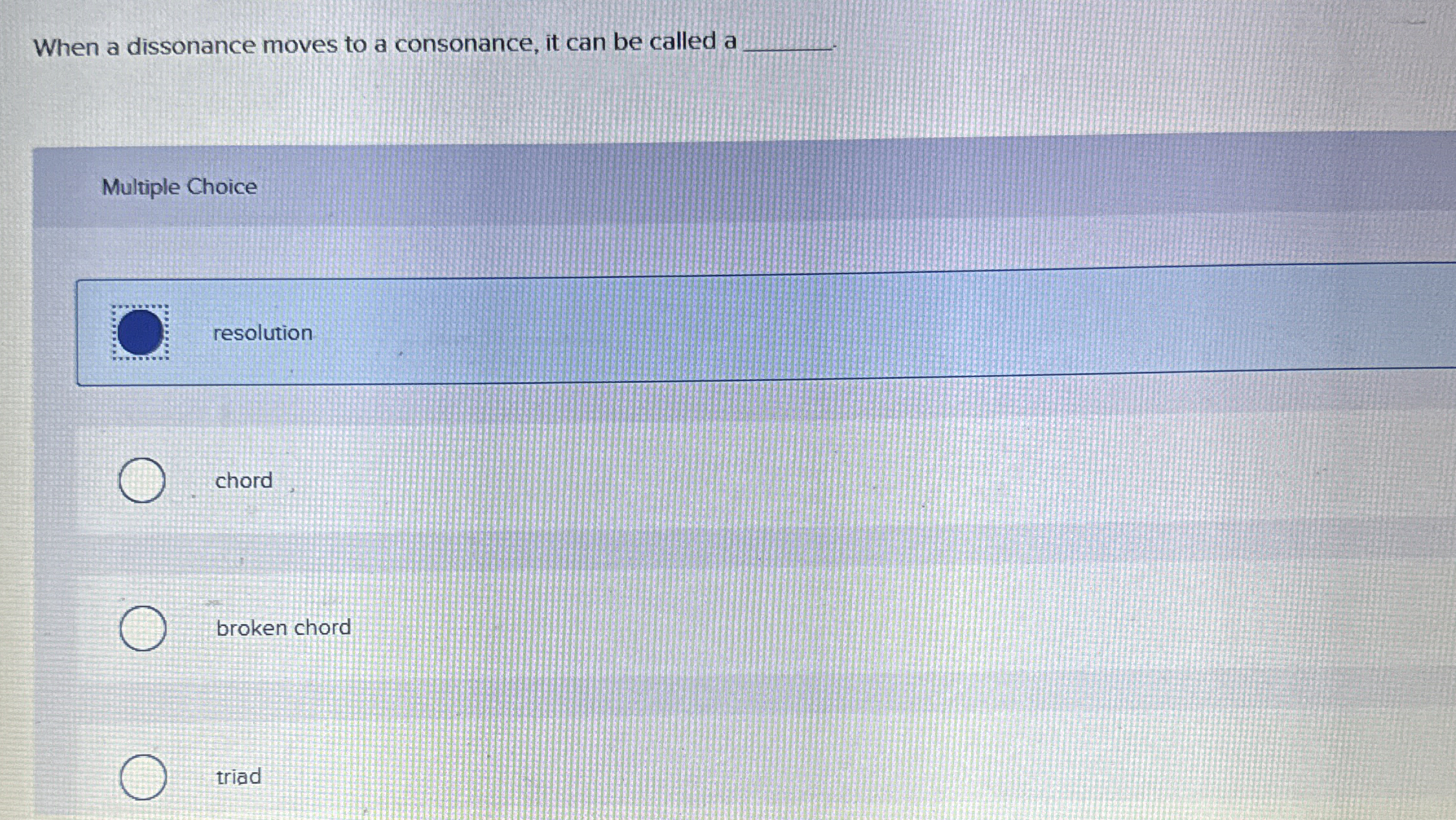 When a dissonance moves to a consonance, it can