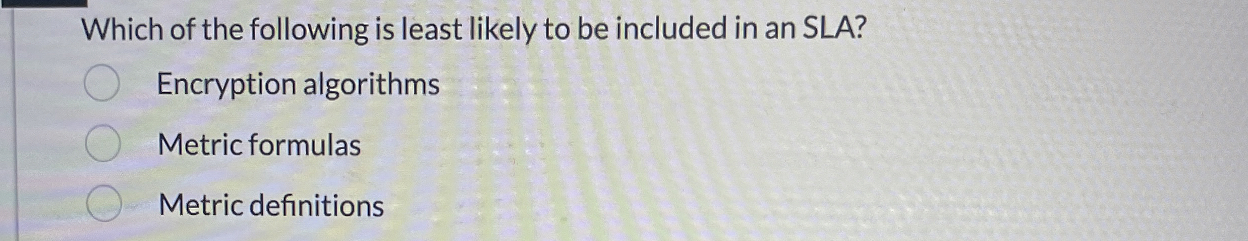 Which of the following is least likely to be