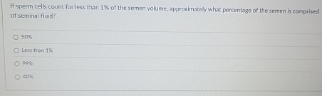 If sperm cells count for less than 1 % of the
