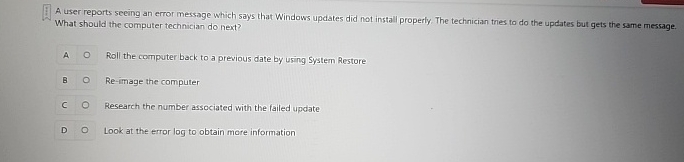 A user reports seeing an error message which says