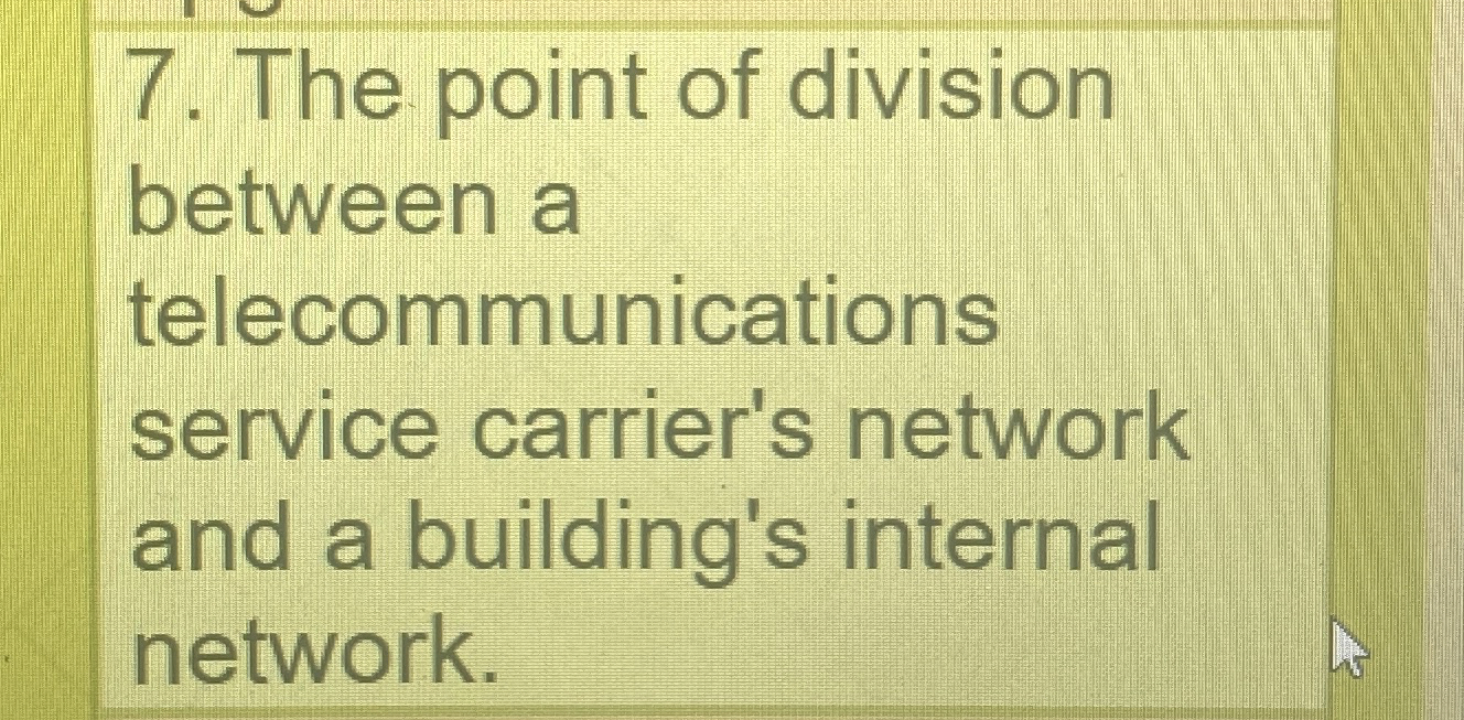 The point of division between a