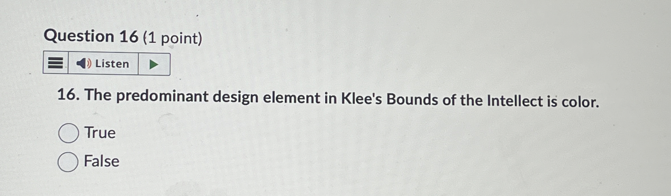 Question 1 6 ( 1 point ) The predominant design