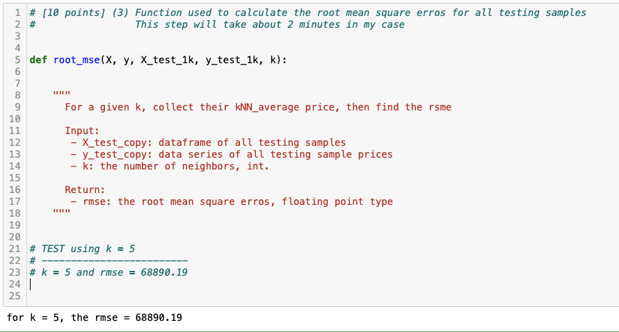 HW 1 : K - NN Implementation Requirements:
