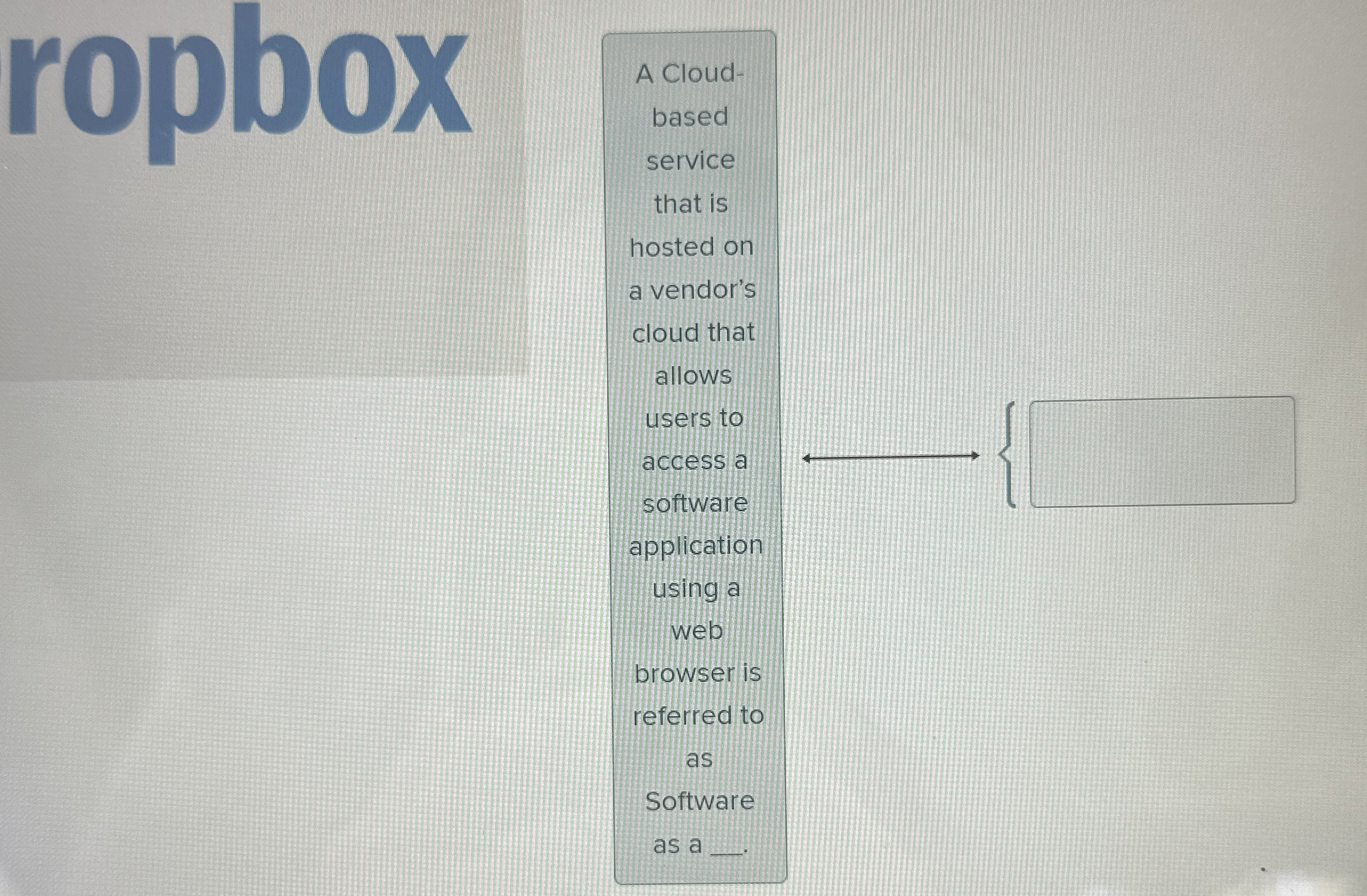 1 0 0 0 0 0 A Cloud - based service that is