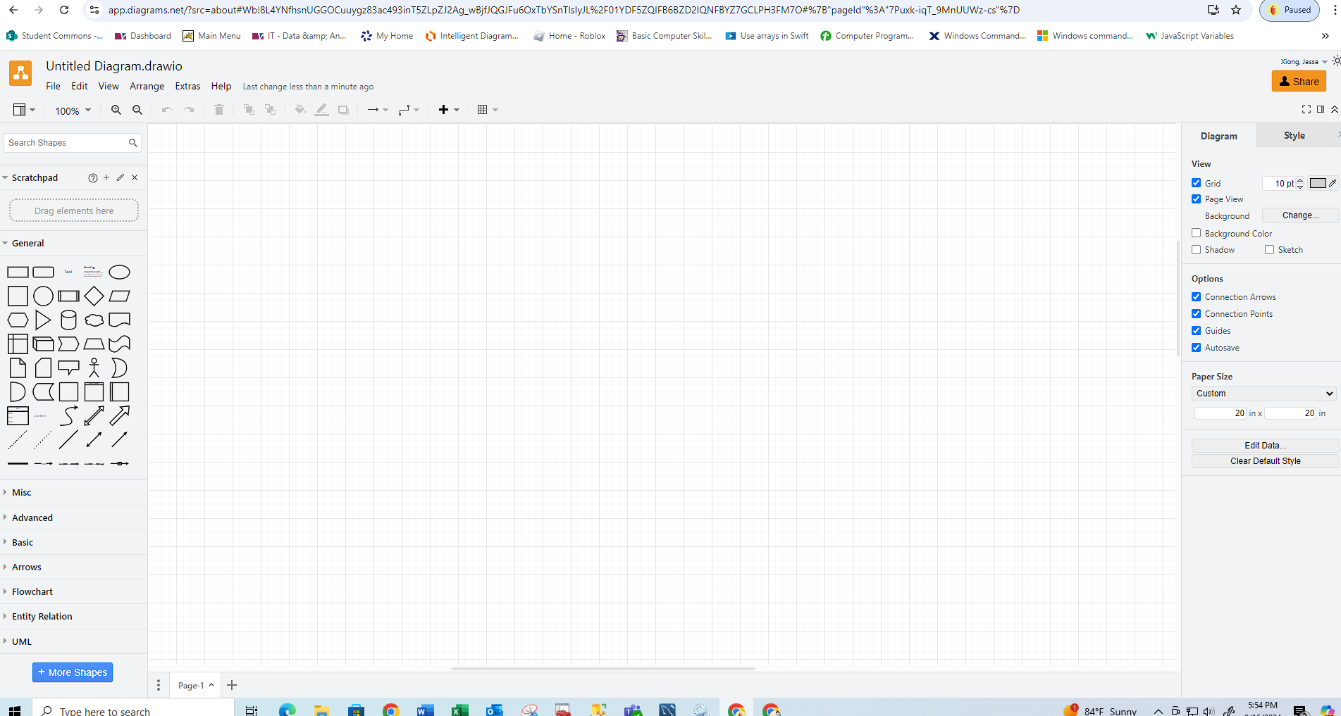 USING draw.io : Once you have an account created,